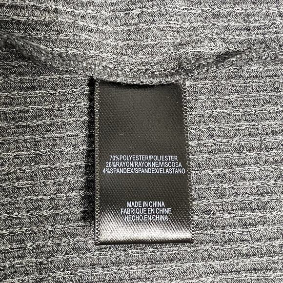 Charles Henry Long Sleeve Cinch Waist Ribbed Knit Dress Gray Womens Small - Picture 8 of 9